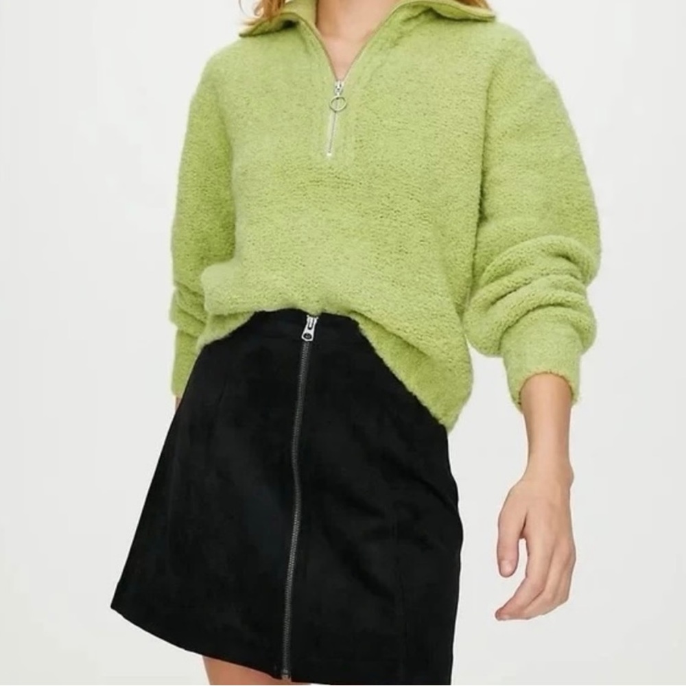 Aritzia Wilfred-free suede zipper mini skirt